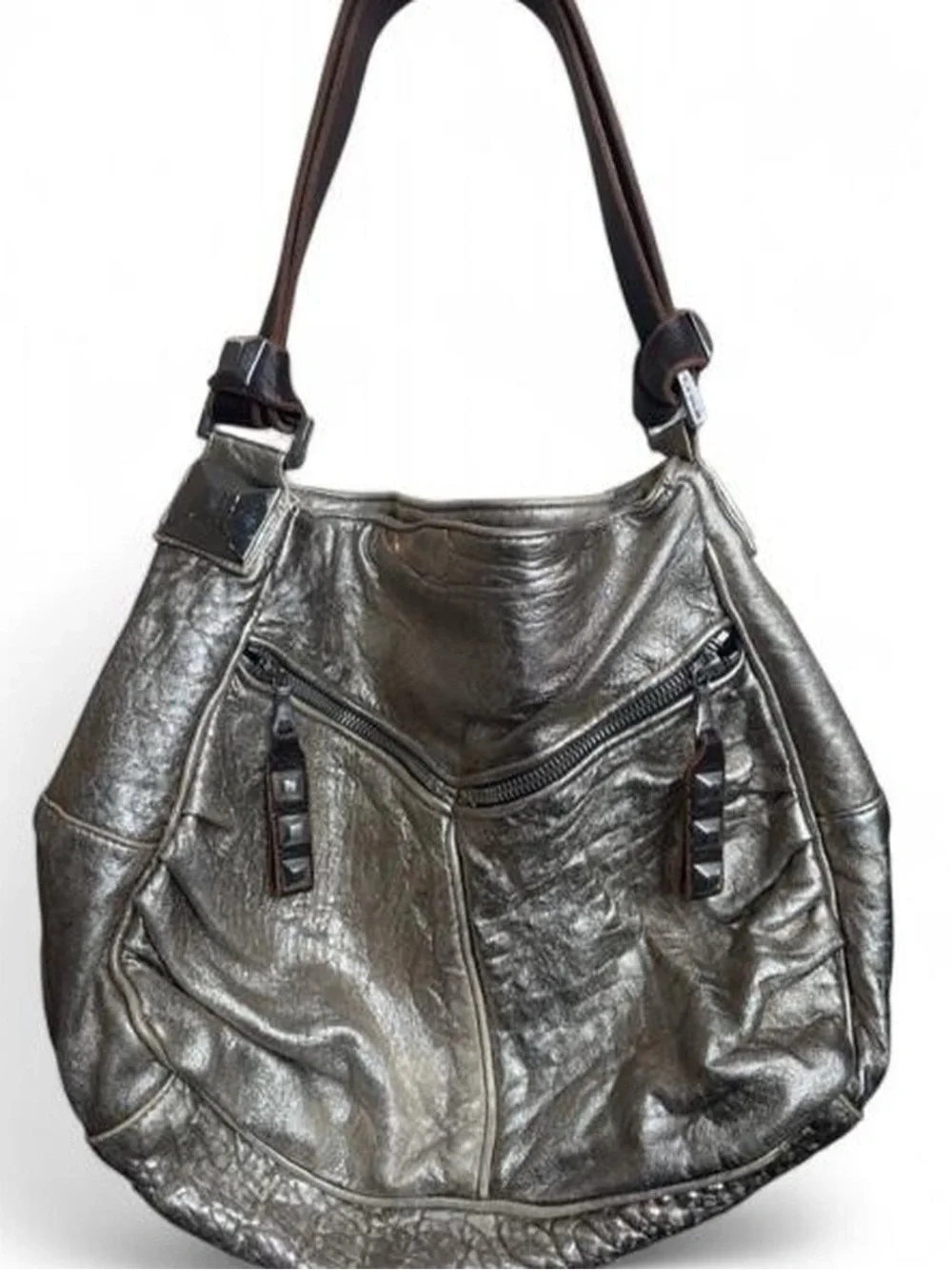 Y2K Vintage Tylie Malibu metallic leather slouchy hobo bag